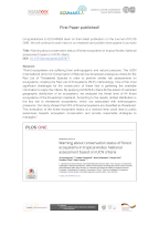 Das ECU-MAES-Team hat den ersten gemeinsamen Artikel im Journal of PLOS ONE veröffentlicht. (PDF)